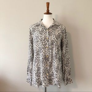 C Wonder 100% Silk Blouse Heart Print Valentine